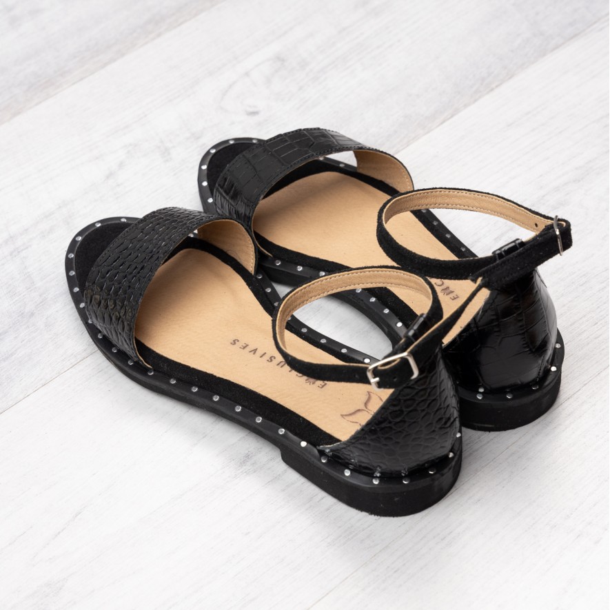 .Sandale - Friday -  Croco Black